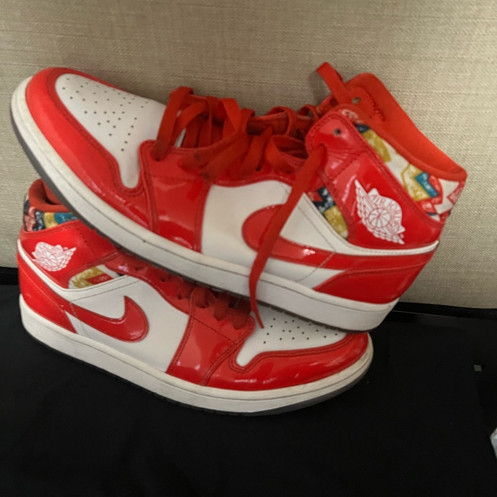 Nike Red and White Athletic Shoes